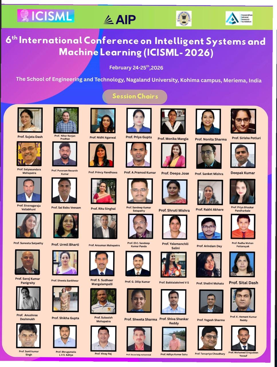 ICISML 2026 Session Chairs